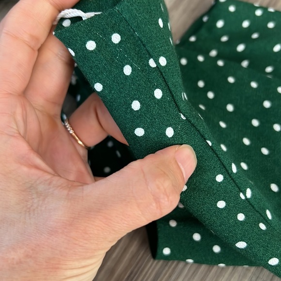 Reformation Avalon Slip Midi Dress Green Polka Dot sz 6 - Picture 6 of 7